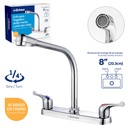 Grifo para Fregadero Doble Manija Cuello Tipo Cobra GRIVEN