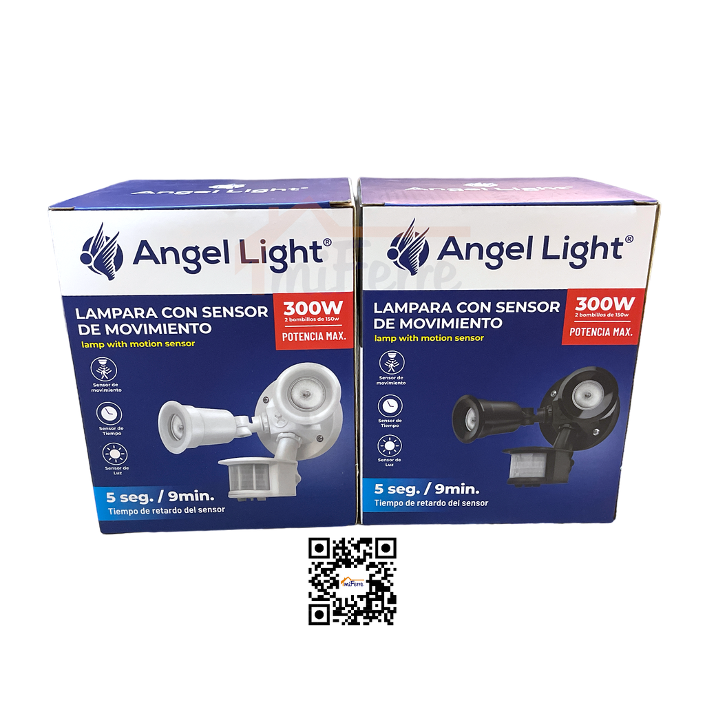 Lampara con Sensor de Movimiento 300W Negro ANGEL LIGHT