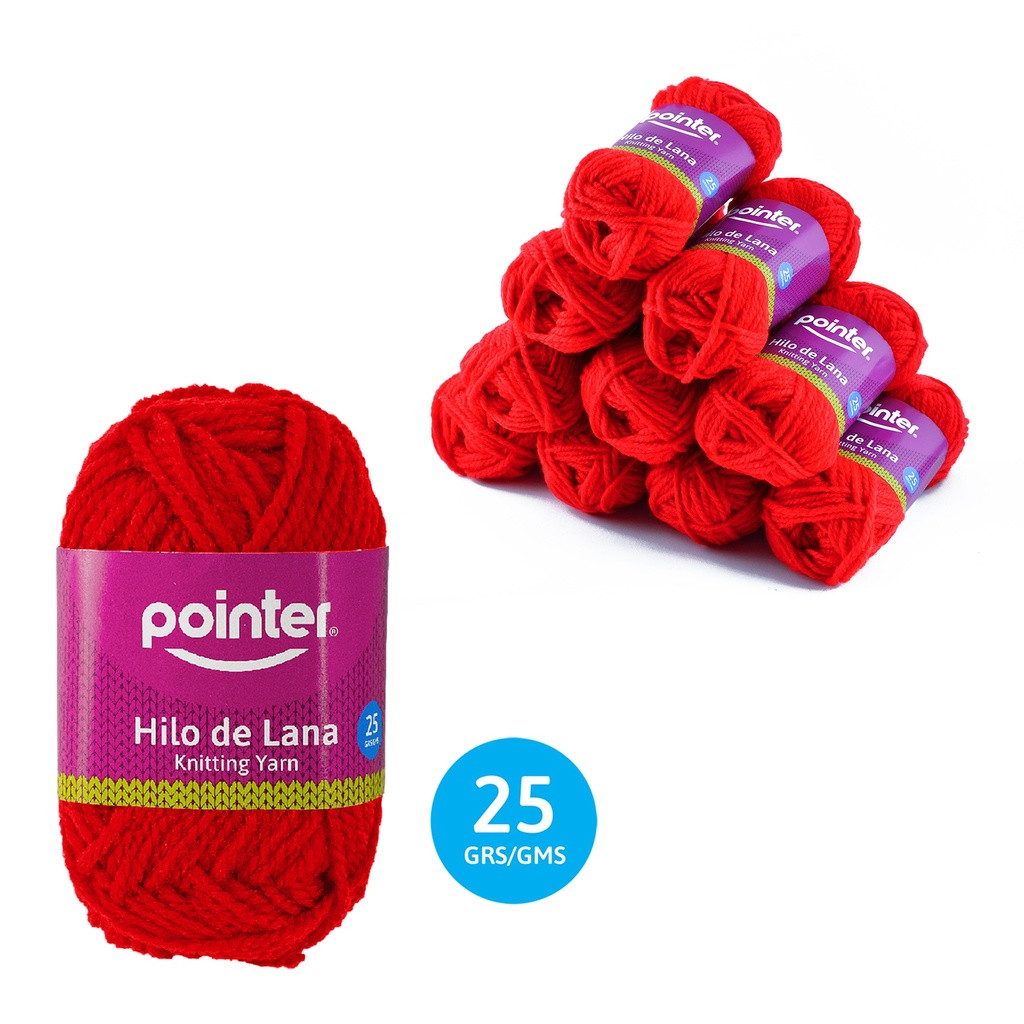 Hilo de Lana 25g Rojo 10pza POINTER