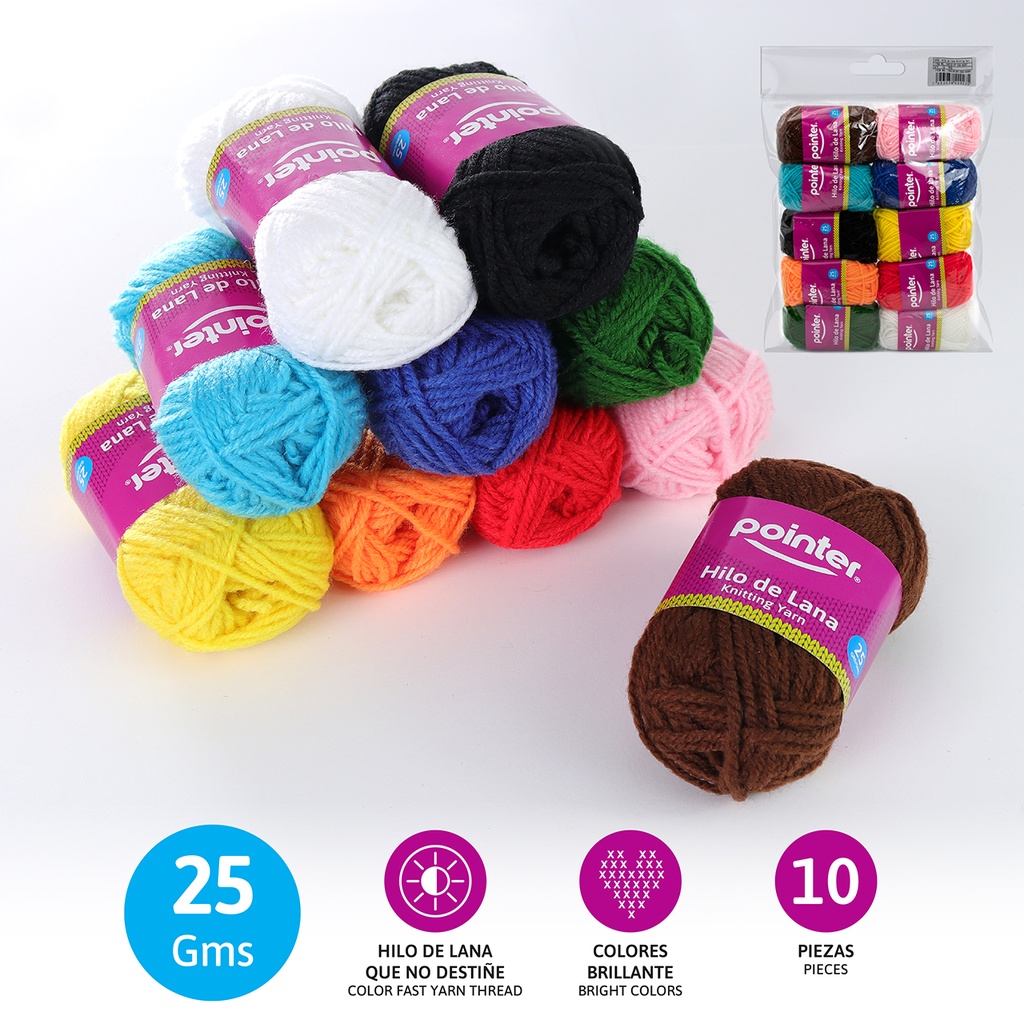 Hilo de Lana 25g Surtido 10pza POINTER