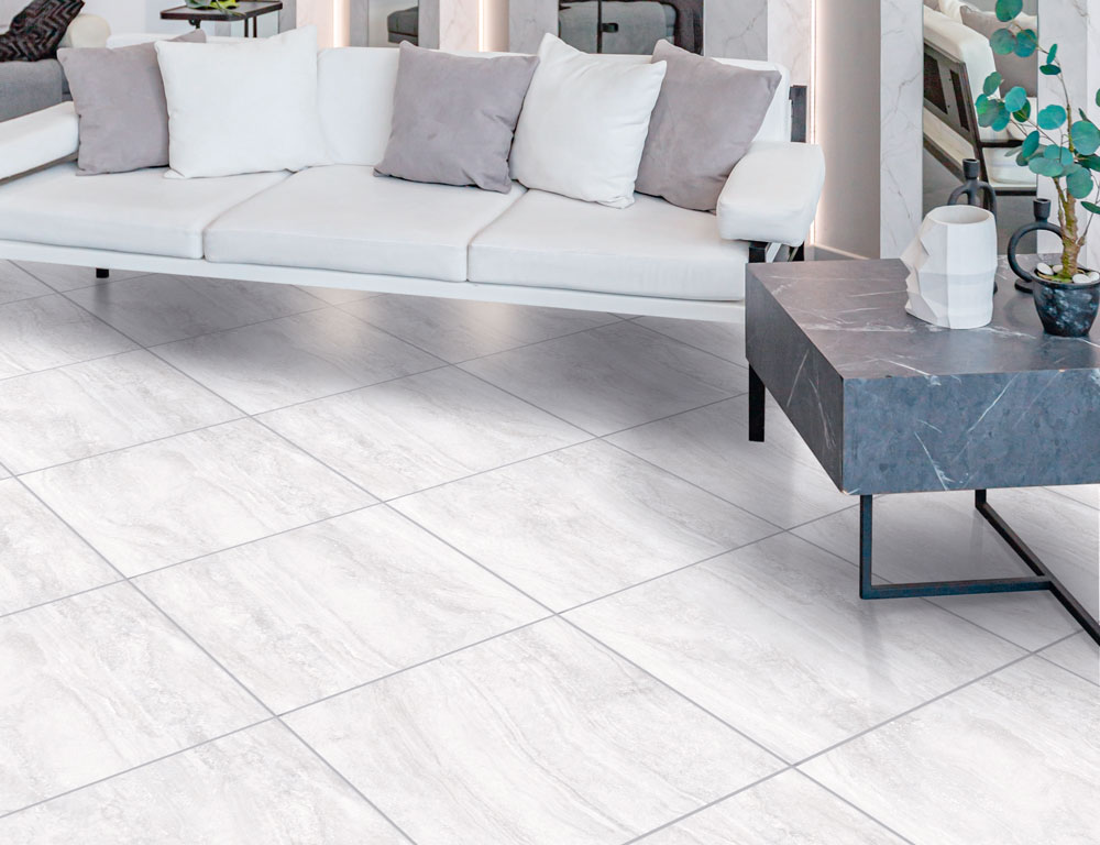 Piso de Ceramica 56 X 56cm Travertino Line Cinza