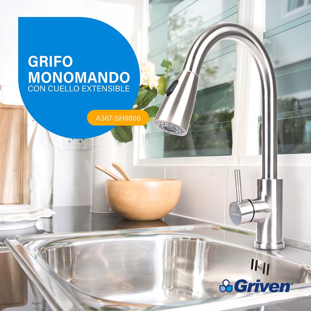 Grifo Monomando con Cuello Extensible GRIVEN