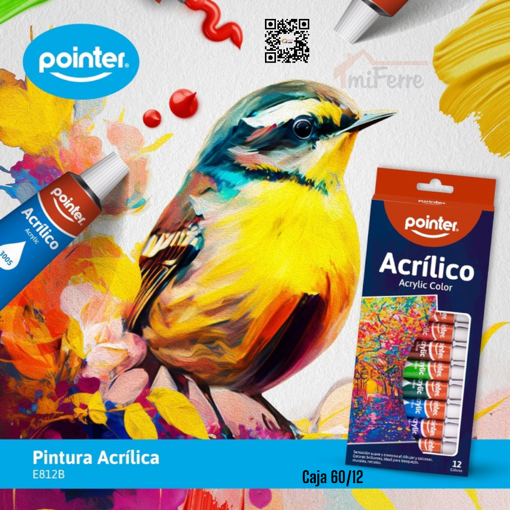 Pintura Acrilica 12colores POINTER