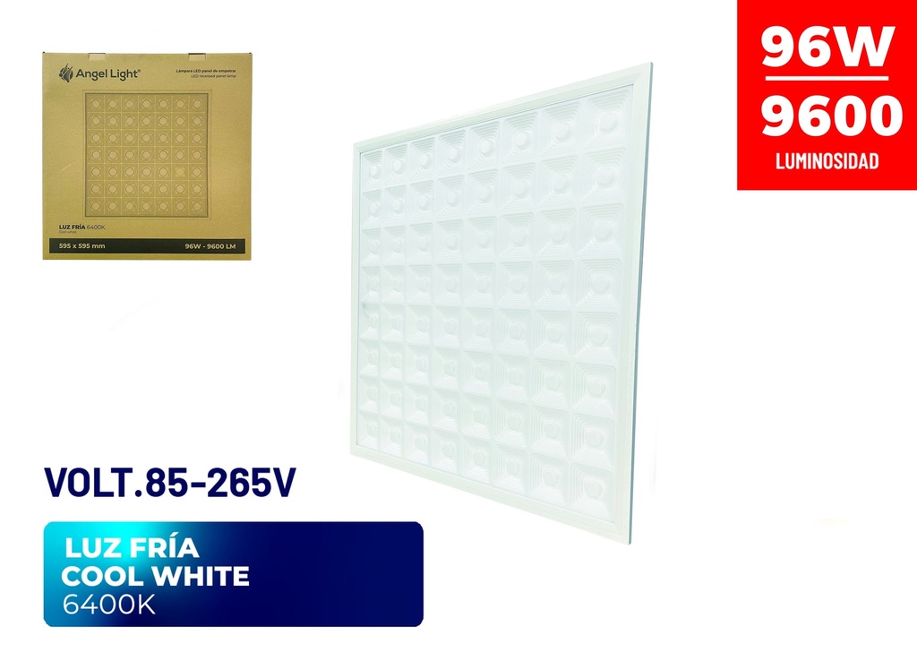 Lampara Led Panel de Empotrar 96W 6400K ANGEL LIGHT