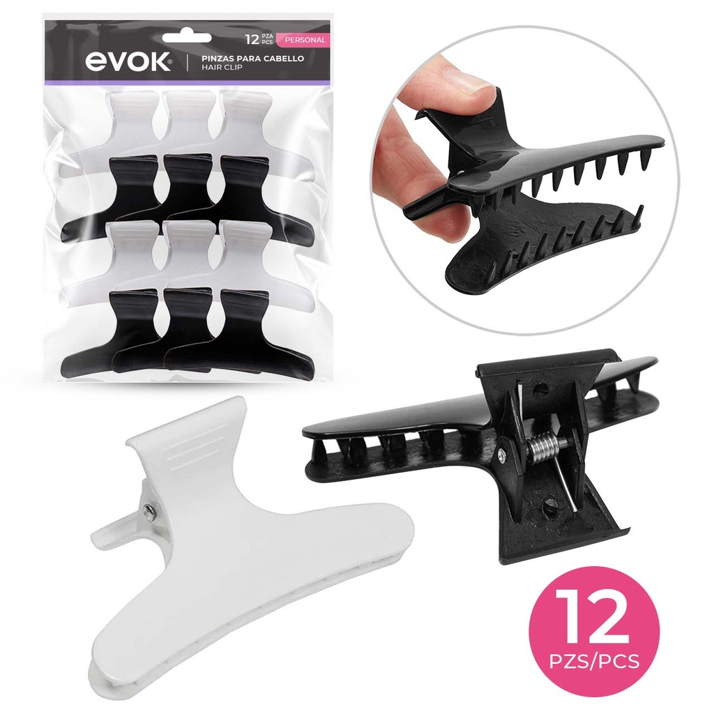 Pinzas para Cabello 12pza EVOK