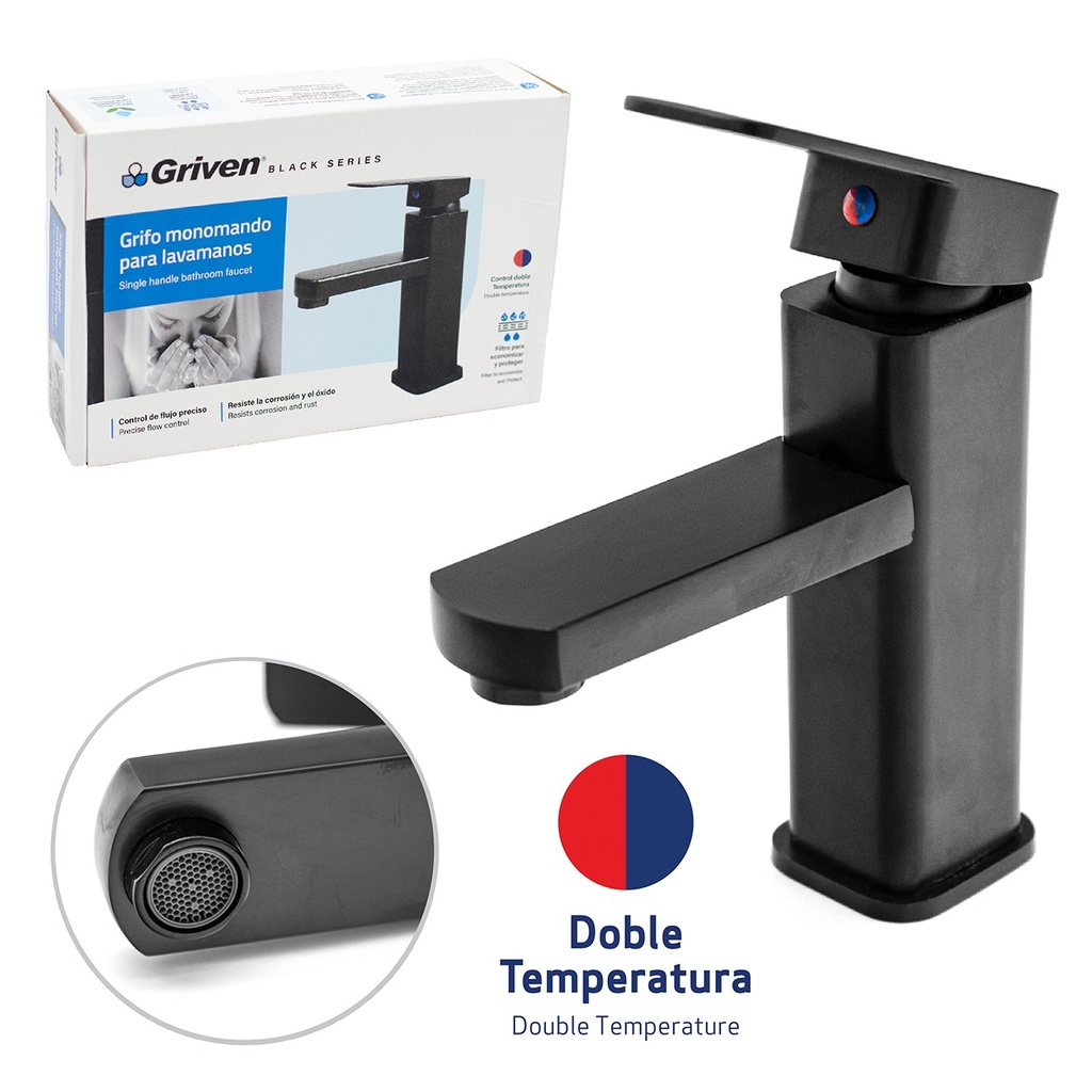 Grifo Monomando para Lavamanos GRIVEN Black Series