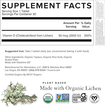 TRUVANI Vitamin D3 30tablets