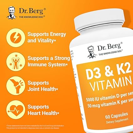 Dr. Berg D3 & K2 Vitamin 60capsulas