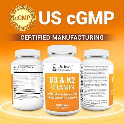 Dr. Berg D3 & K2 Vitamin 60capsulas