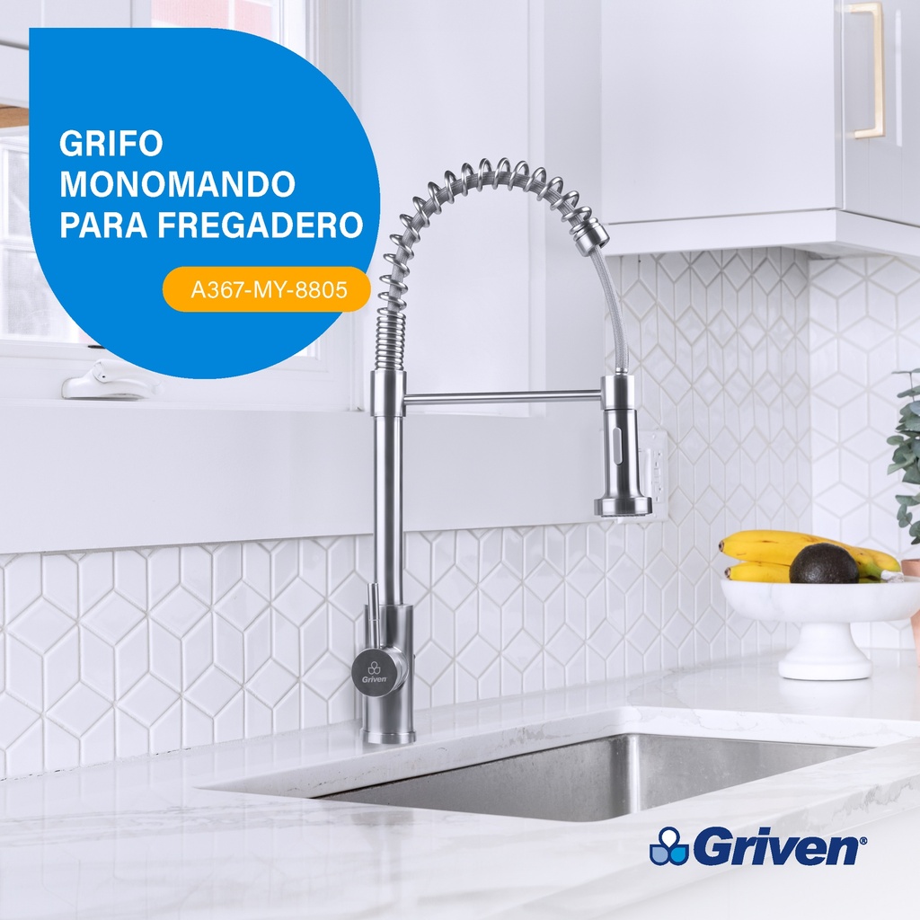 Grifo Monomando para Fregadero con Rociador Abatible GRIVEN