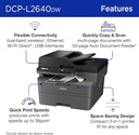 Brother DCP-L2640DW Wireless Compact Monochrome Multi-Function Laser Printer with Copy and Scan, Duplex, Mobile, Black & White