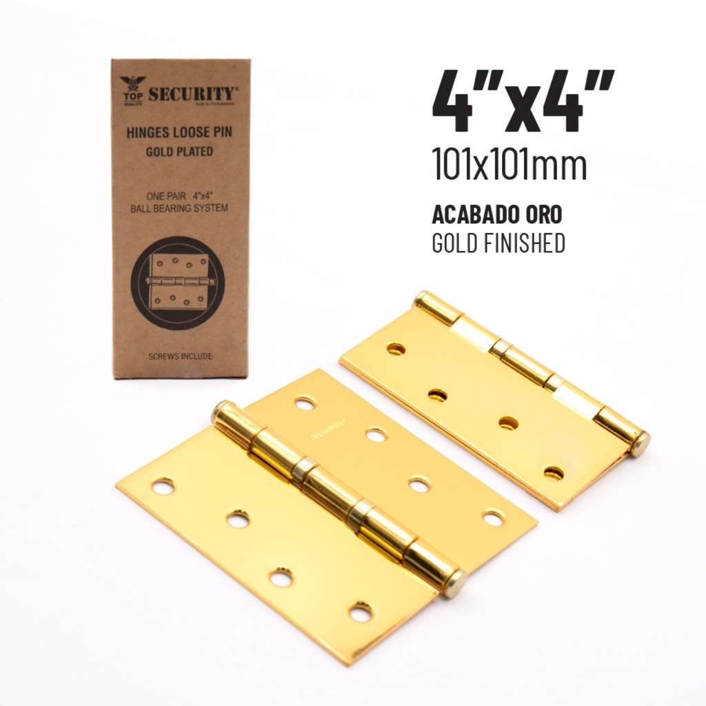Bisagra para Puerta 4  X 4" Dorada SECURITY