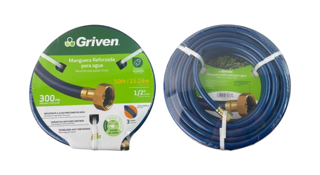 Manguera Reforzada para Agua 1/2" X 50ft GRIVEN