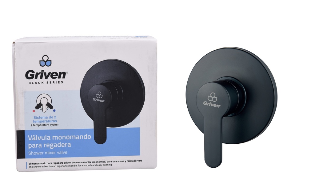 Valvula Monomando para Regadera GRIVEN Black Series