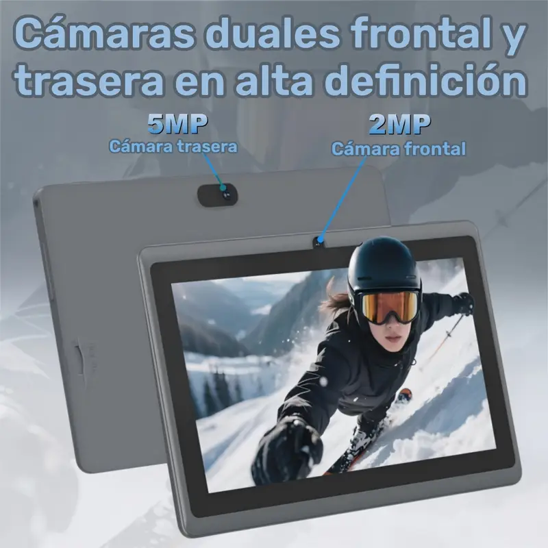 Tableta CRELANDER 7 pulgadas, 4GB (2GB+2GB expandible) RAM, 32GB ROM, CPU MTK6737, Pantalla IPS de 1024*600, Funda Gris, Sistema Operativo Android