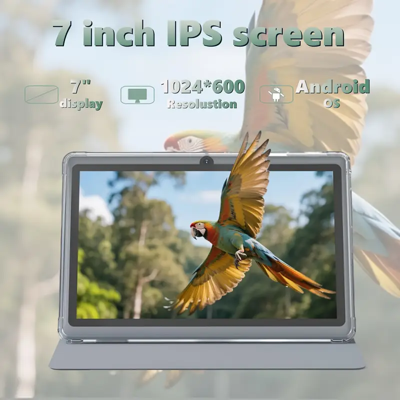 Tableta CRELANDER 7 pulgadas, 4GB (2GB+2GB expandible) RAM, 32GB ROM, CPU MTK6737, Pantalla IPS de 1024*600, Funda Gris, Sistema Operativo Android