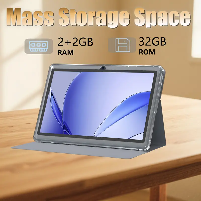 Tableta CRELANDER 7 pulgadas, 4GB (2GB+2GB expandible) RAM, 32GB ROM, CPU MTK6737, Pantalla IPS de 1024*600, Funda Gris, Sistema Operativo Android