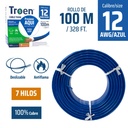 Cable Electrico #12 X 100m Azul TROEN