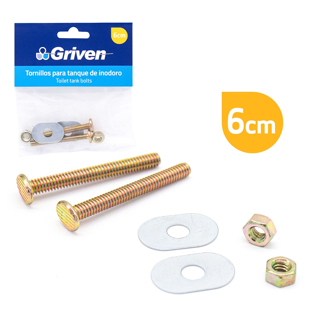 Tornillos para Tanque de Inodoro 6cm GRIVEN