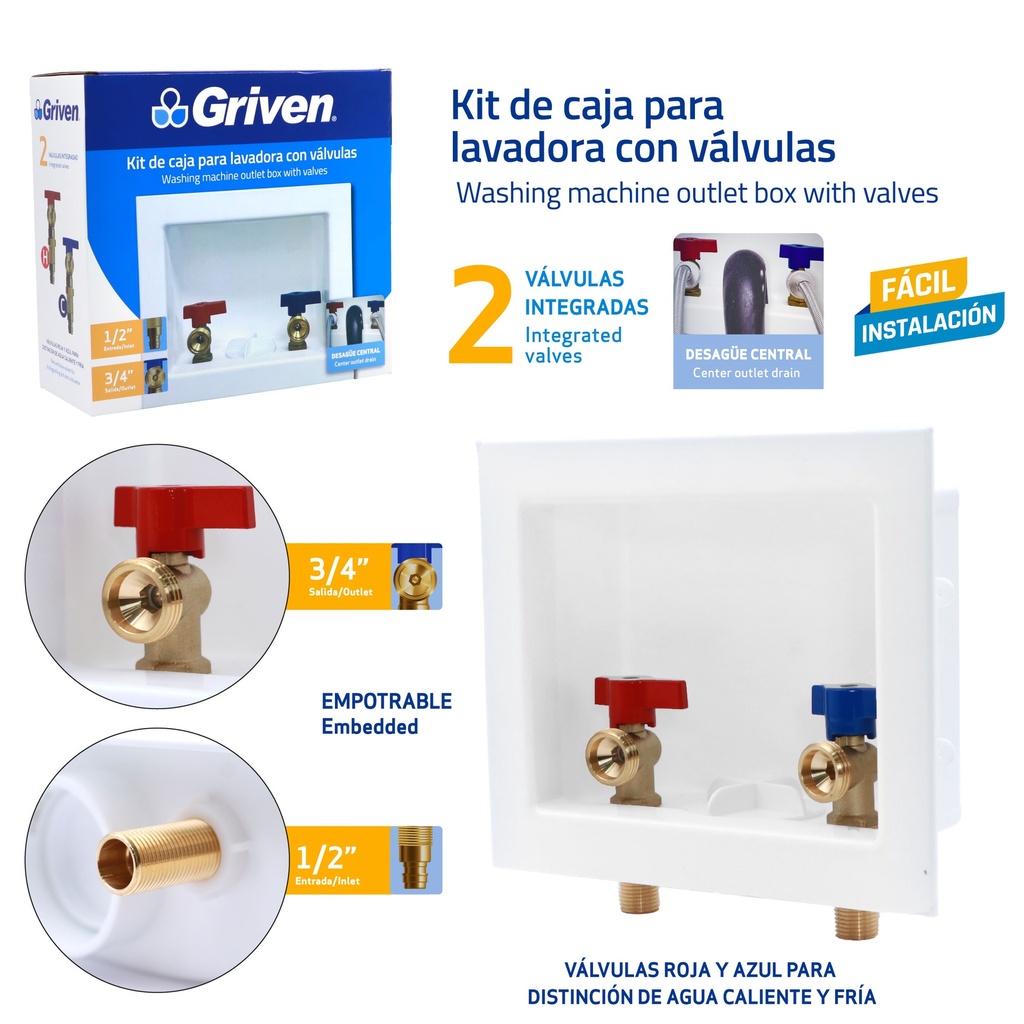 Kit de Caja para Lavadora con Válvulas GRIVEN