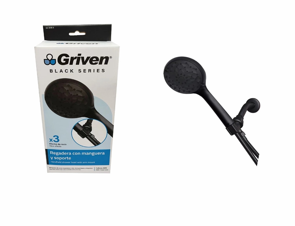 Regadera de Baño GRIVEN Black Series