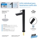 Grifo Individual para Lavamanos Cuello Alto GRIVEN Black Series