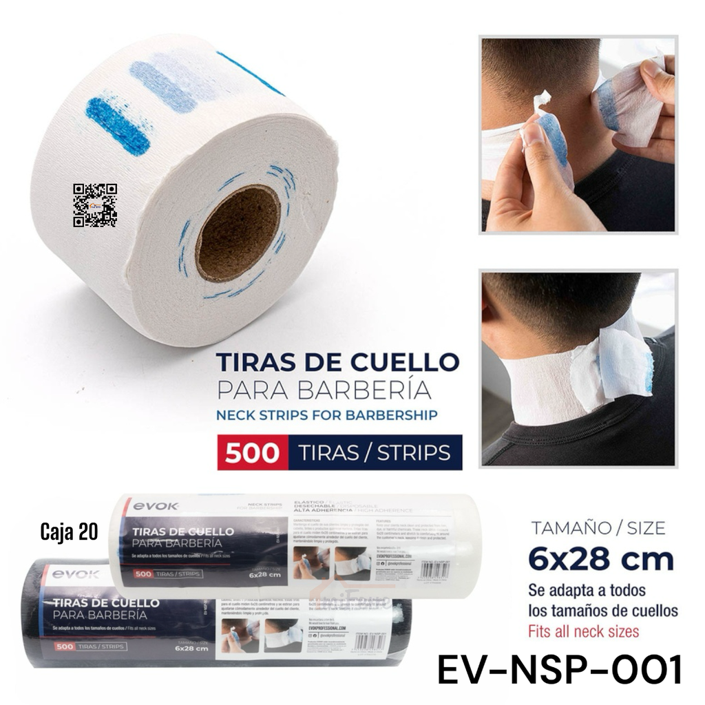 Tiras de Cuello para Barberia 5rollos EVOK