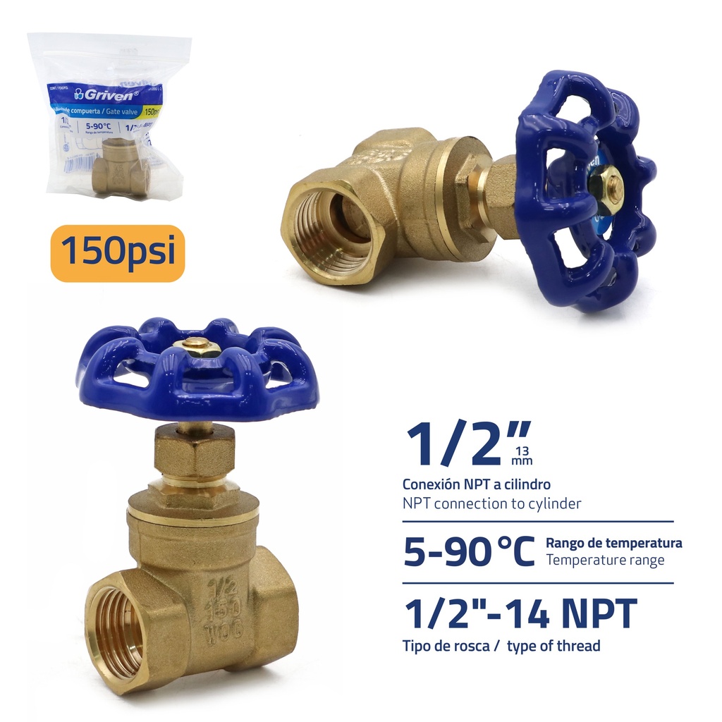 Llave de Paso Mariposa 1/2" GRIVEN