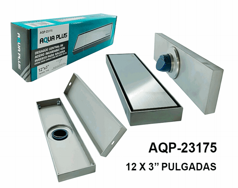 Desague Central de Acero 12 X 3" AQUA PLUS