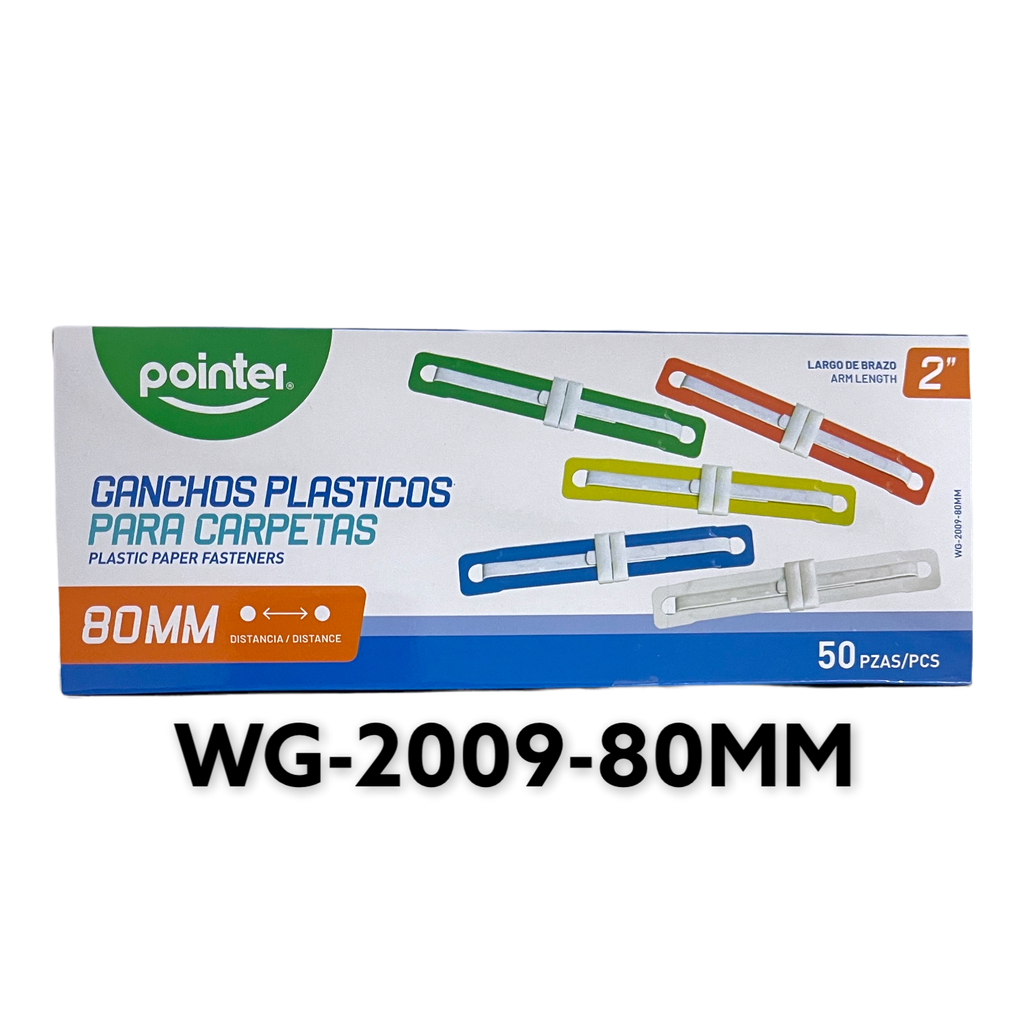 Ganchos Plasticos para Carpetas 80mm 50pza POINTER