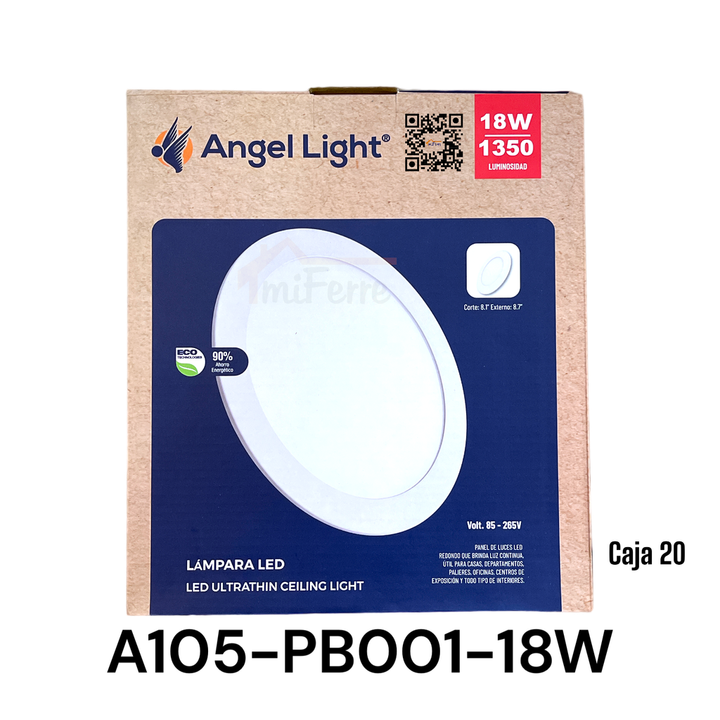 Lampara Led Redonda 18W 6400K ANGEL LIGHT