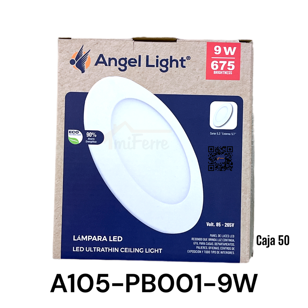Lampara Led Redonda 9W 6400K ANGEL LIGHT