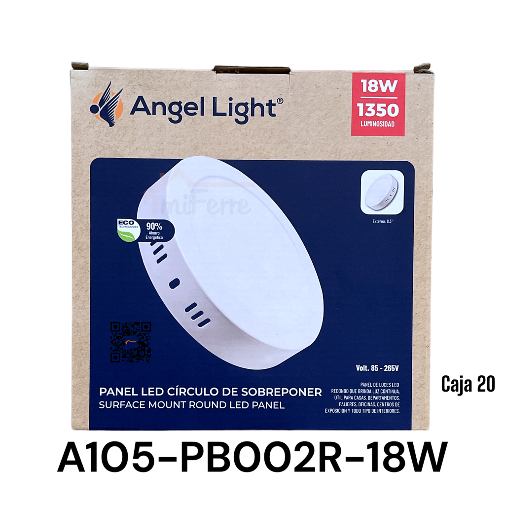 Lampara Led de Sobreponer Redonda 18W 6400K ANGEL LIGHT