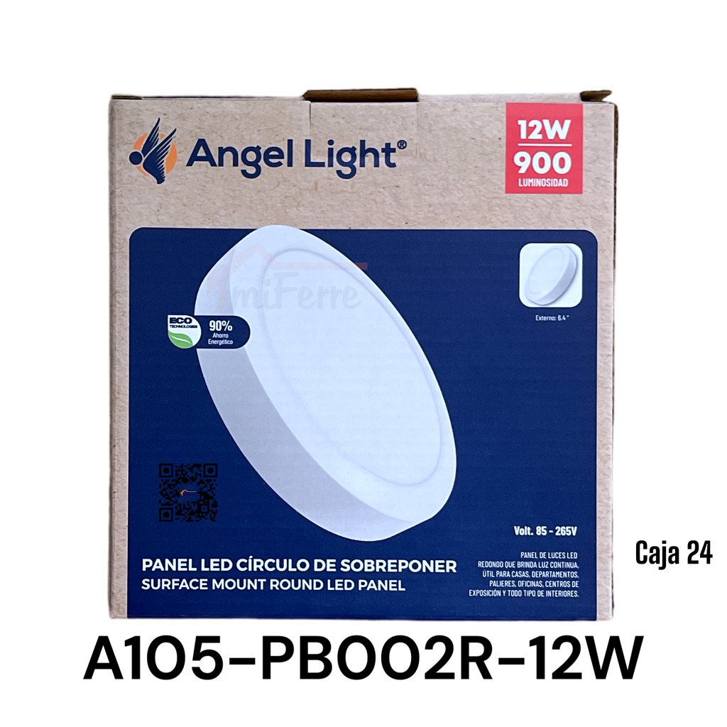 Lampara Led de Sobreponer Redonda 12W 6400K ANGEL LIGHT