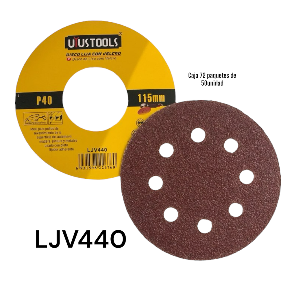 Disco Lija para Madera #40 50pza UYUSTOOLS