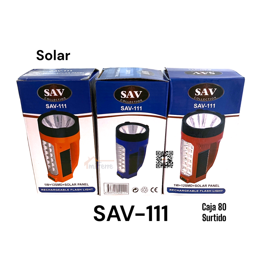 Linterna Recargable y Solar SAV
