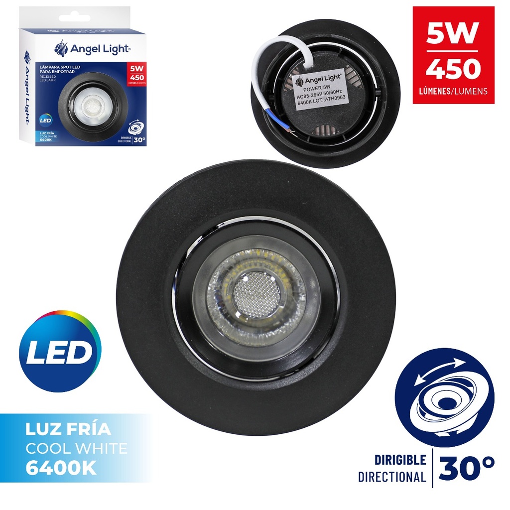 Lampara Spot Led para Empotrar 5W 6400K ANGEL LIGHT