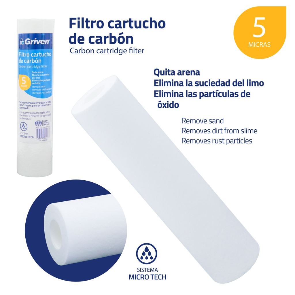 Filtro Cartucho de Carbon 5micras GRIVEN