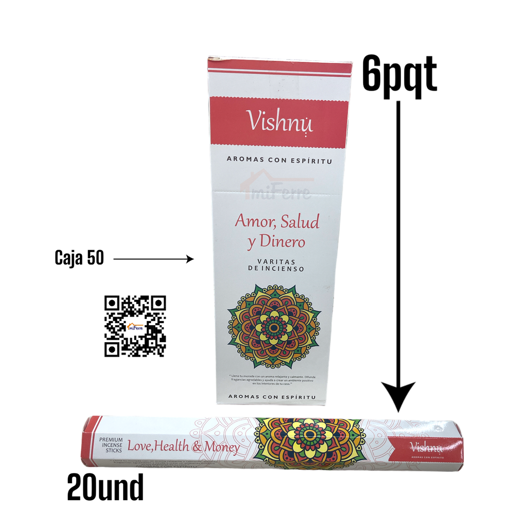 Incienso Amor Salud y Dinero VISHNU SAV
