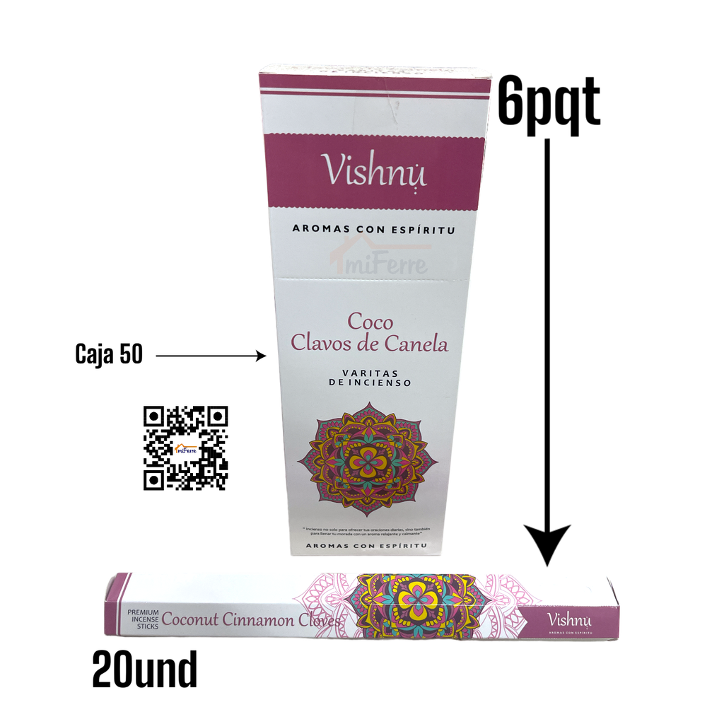 Incienso Coco Clavos de Canela VISHNU SAV
