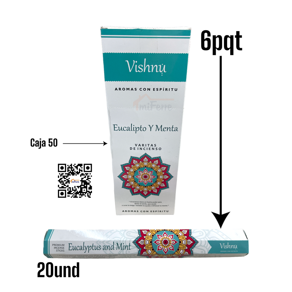 Incienso Eucalipto y Menta VISHNU SAV