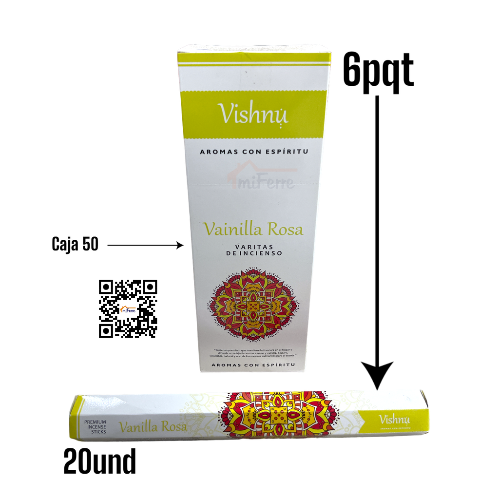 Incienso Vainilla Rosa VISHNU SAV