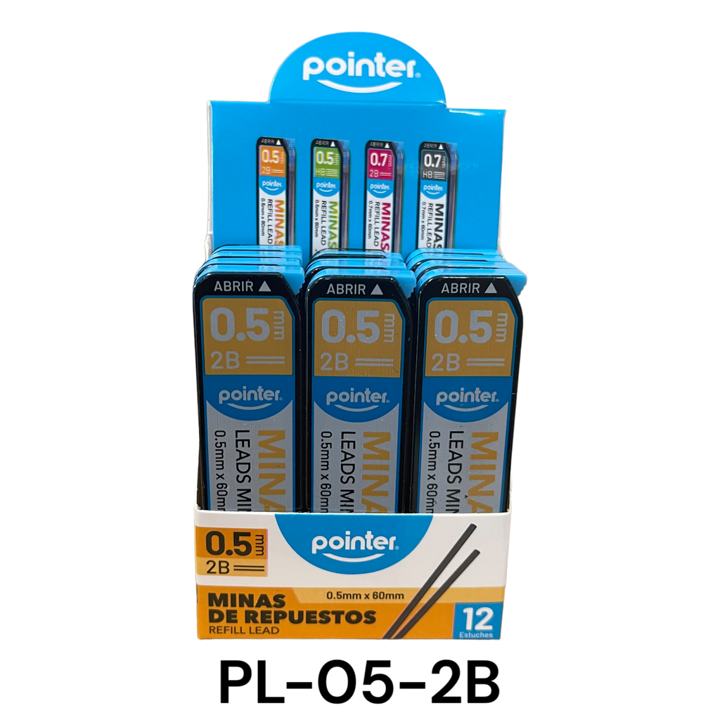 Minas de Repuesto 2B 0.5mm POINTER (docena)