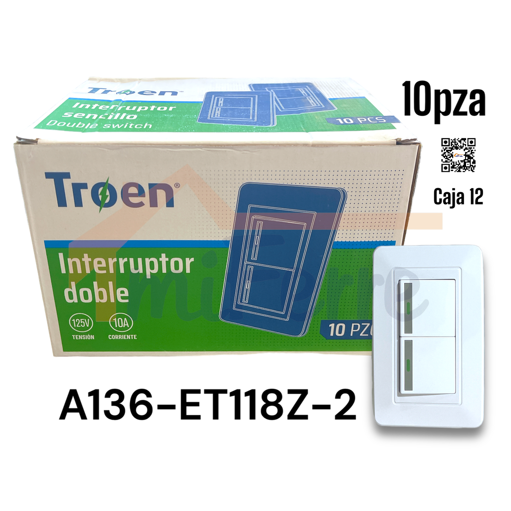 Interruptor Decorativo Doble TROEN