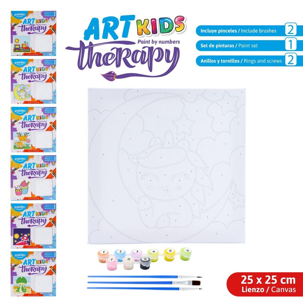 Lienzo Pinta por Numeros 25 X 25cm POINTER