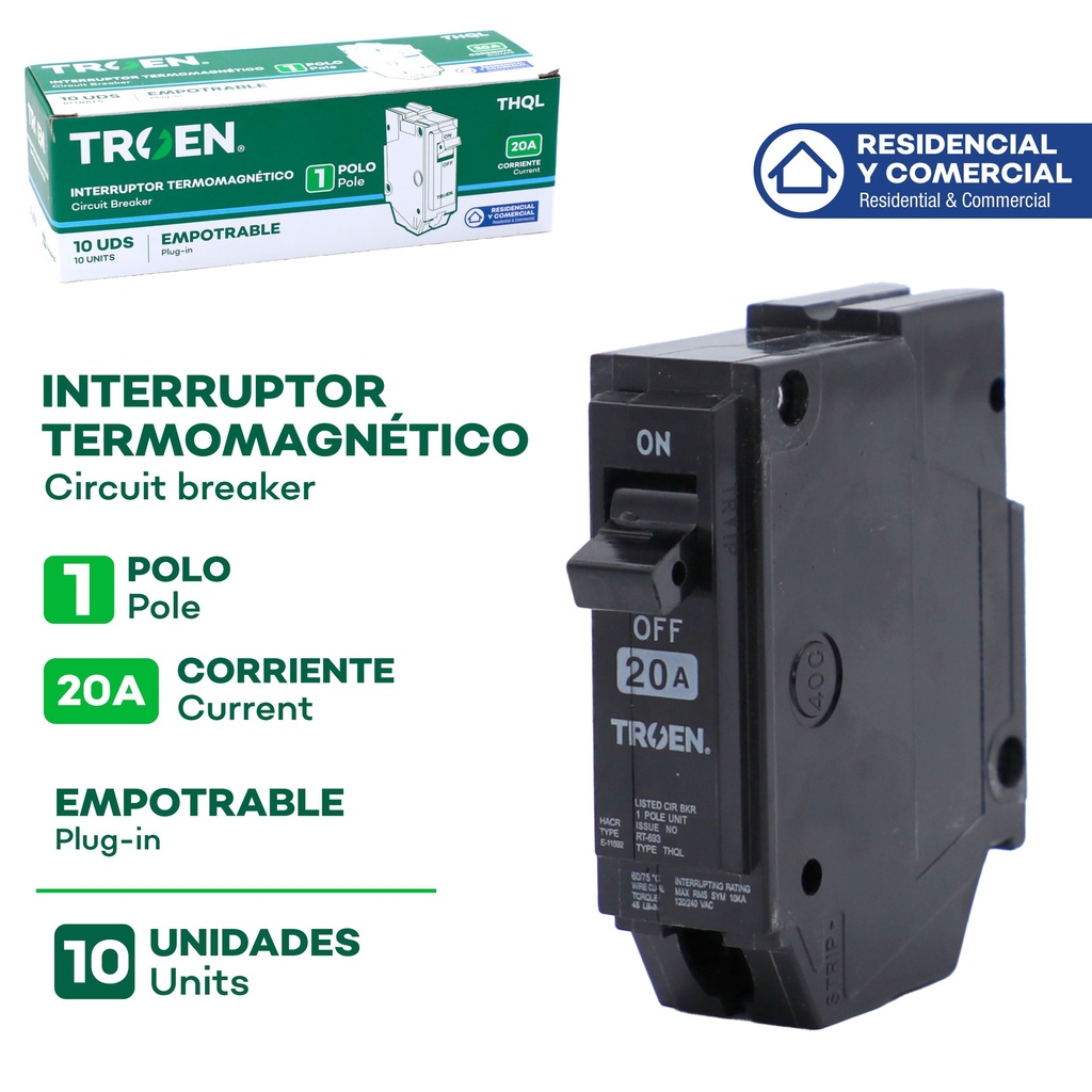 Breaker Sencillo 20A TROEN