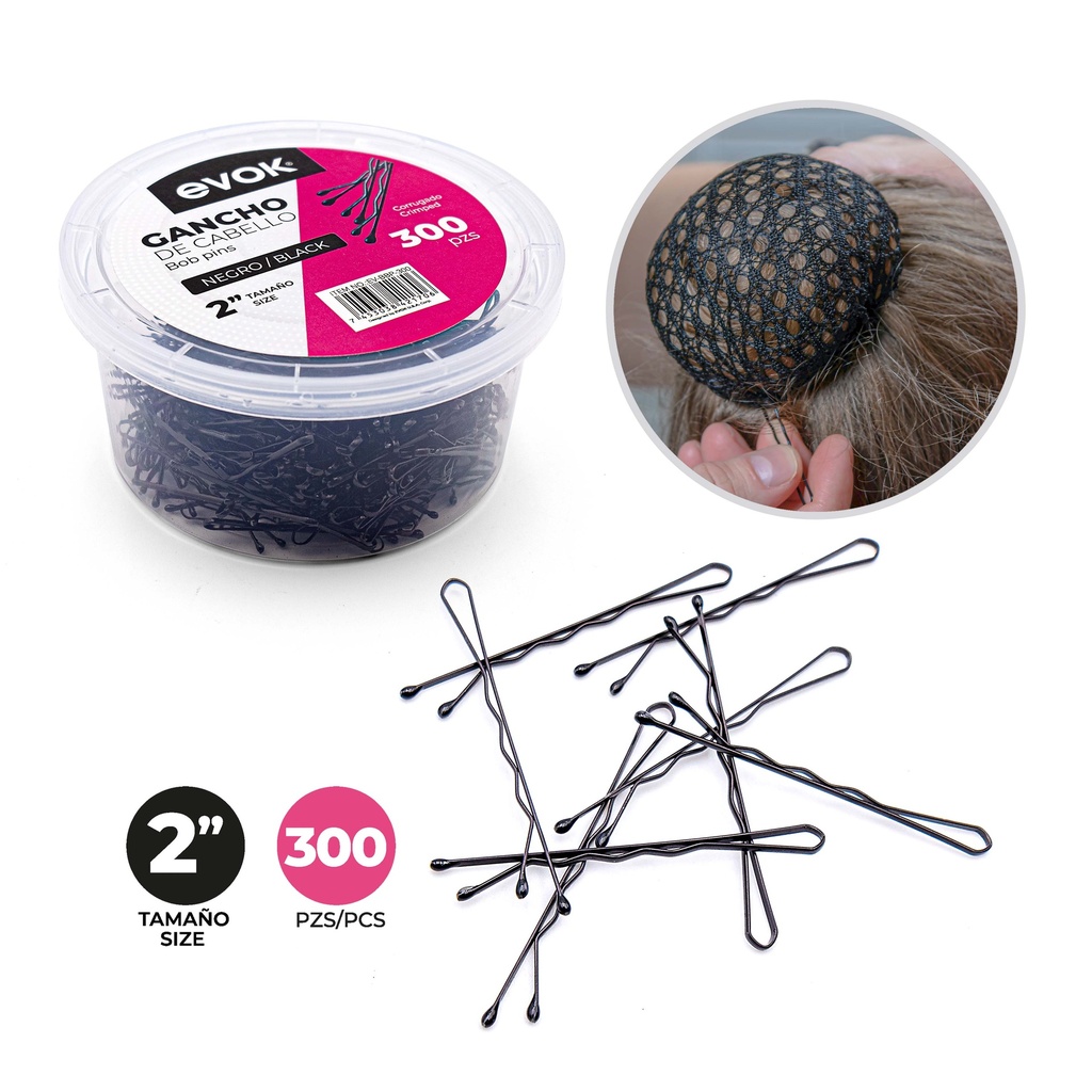 Gancho de Cabello 300pza EVOK
