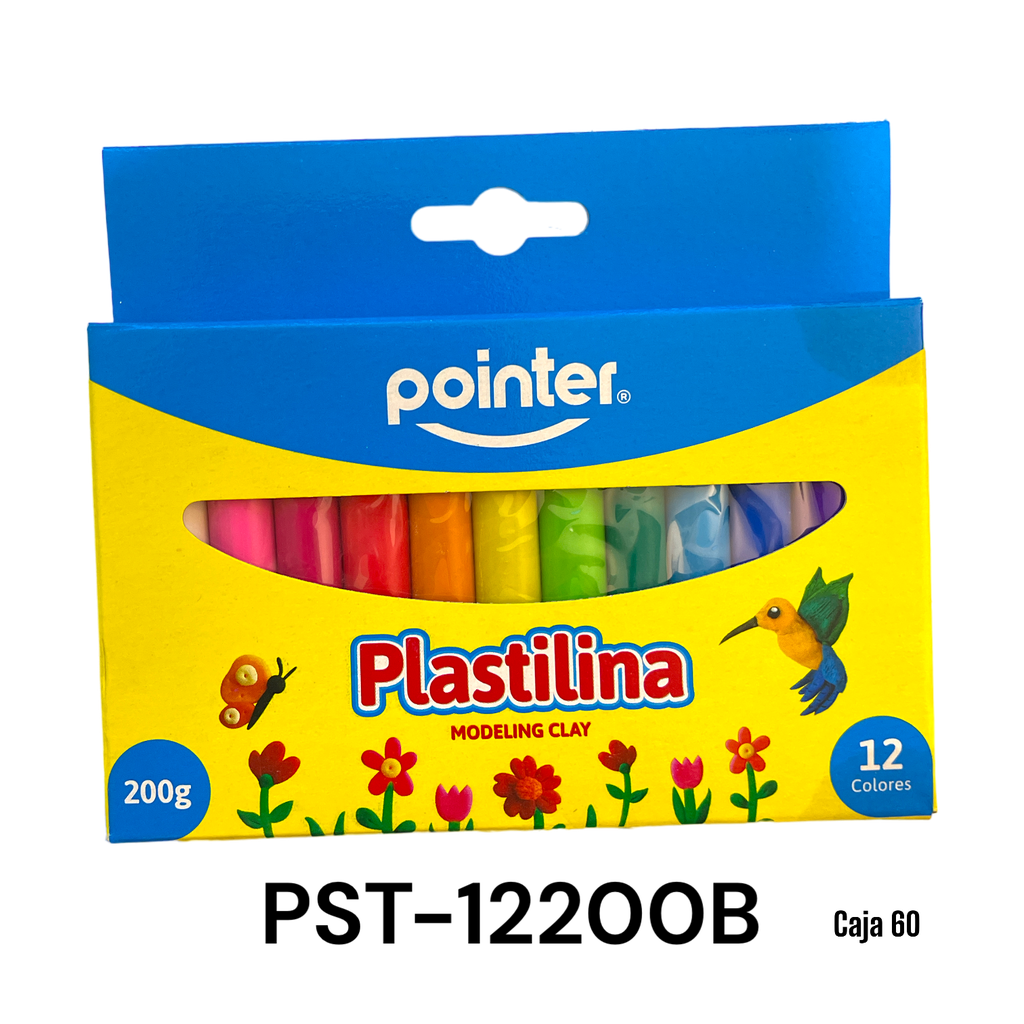 Plastilina 200g 12colores POINTER