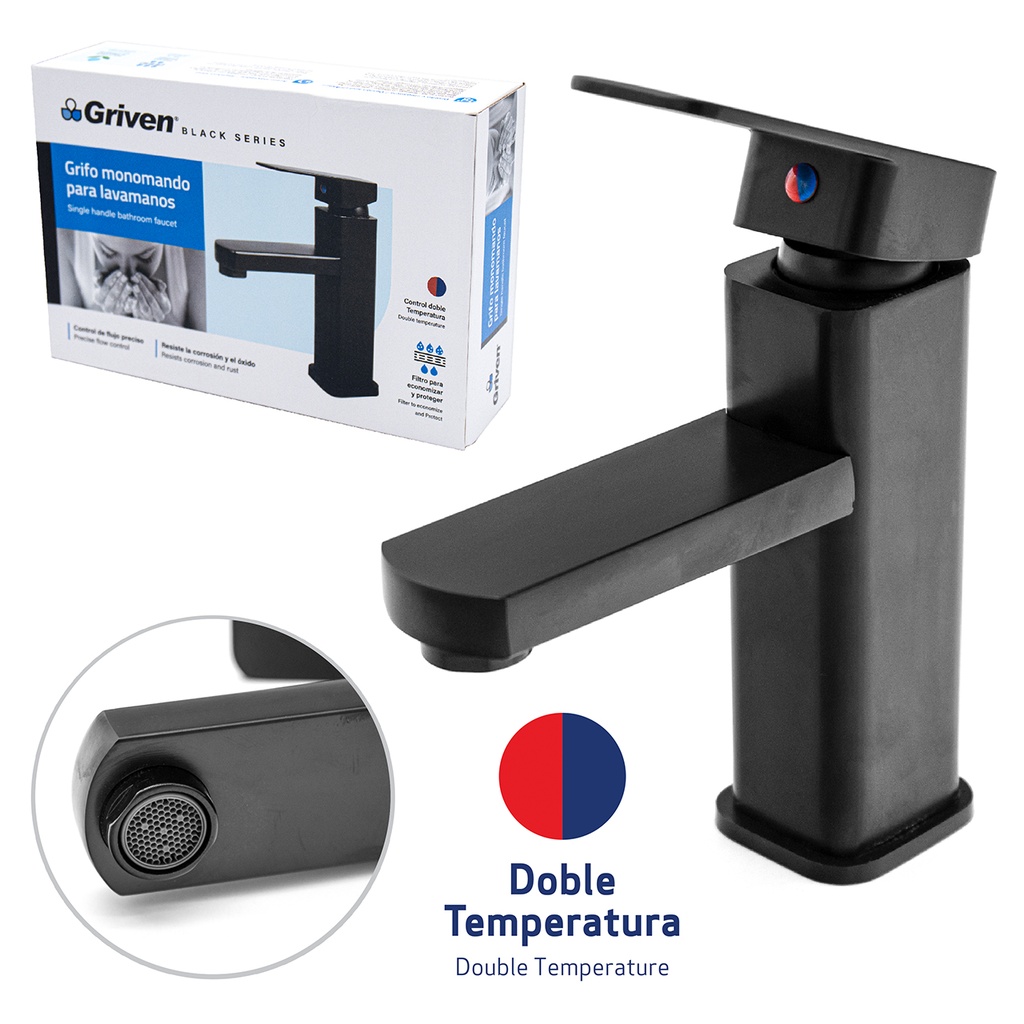 Grifo Monomando para Lavamanos GRIVEN Black Series