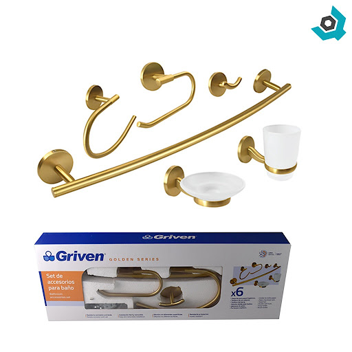 Set de Accesorios para Baño GRIVEN Golden Series